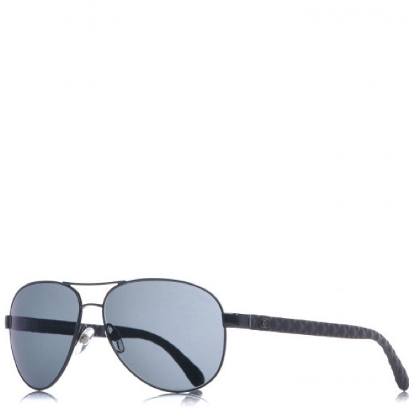 Chanel Aviator Pilot Leather Braided Logo Metal Sun Glasses - Picture 1 of 16